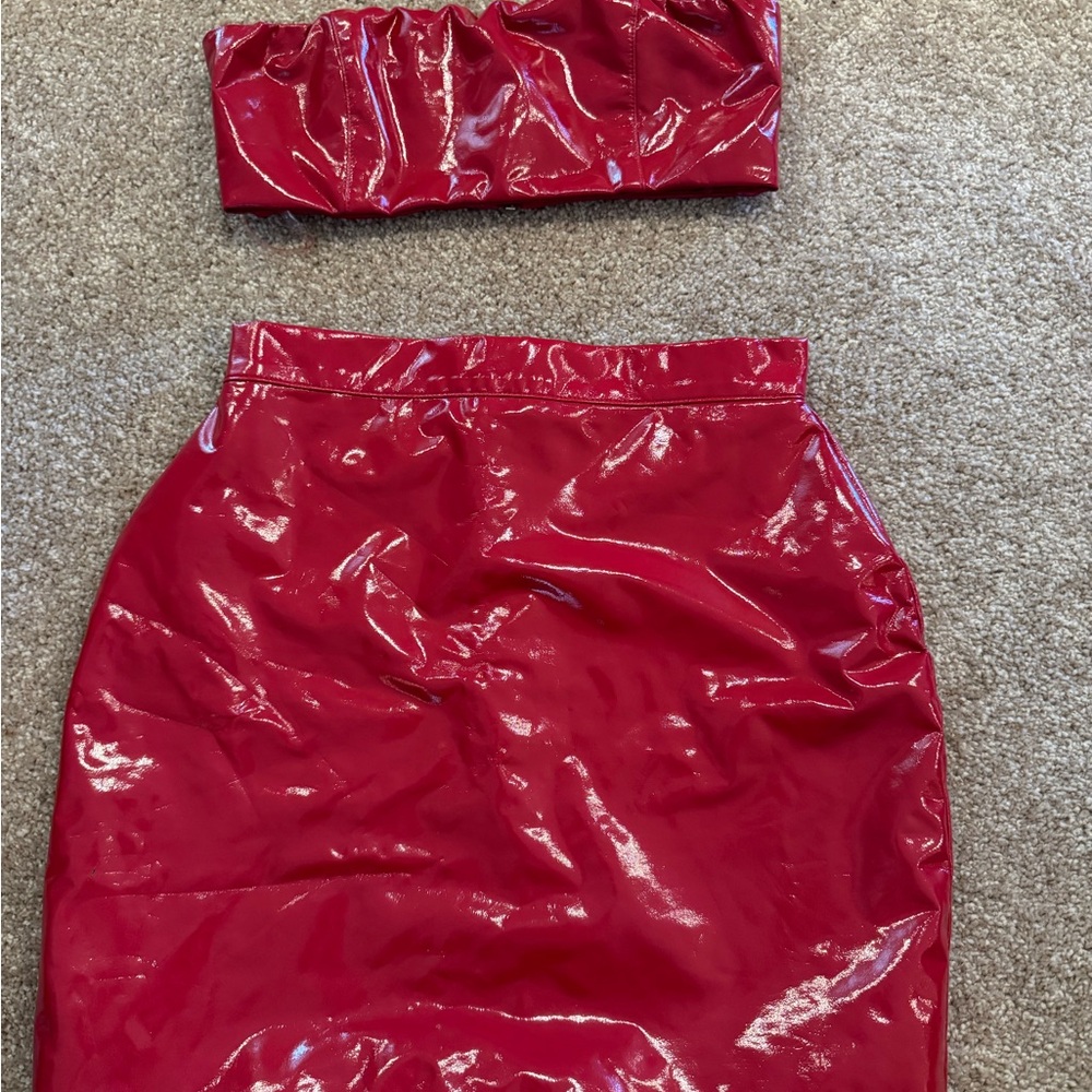 Baby Boo Vinyl Red Leather Set